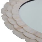 Bone Inlay Round Mirror – Scalloped Cream1