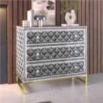 sunburst pattern black bone inlay dresser