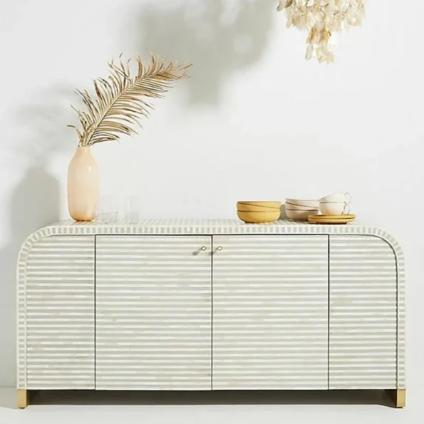 waterfall strip pattern grey bone inlay dressers