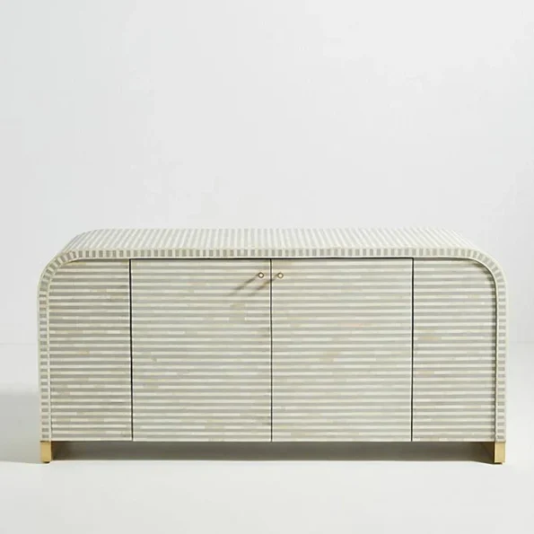 waterfall strip pattern grey bone inlay dressers