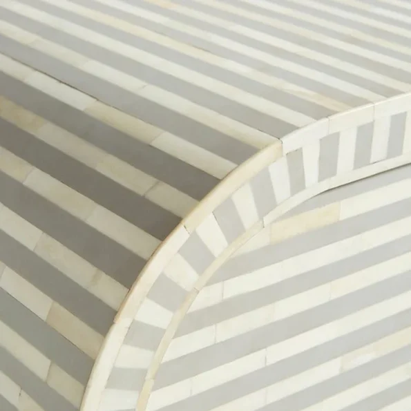 waterfall strip pattern grey bone inlay dressers