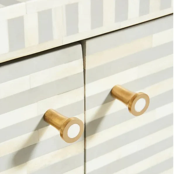 waterfall strip pattern grey bone inlay dressers