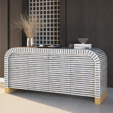 waterfall strip pattern grey mop inlay dressers