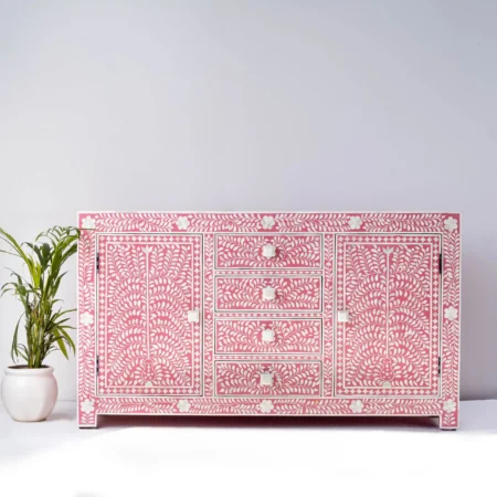 Pink Bone Inlay Sideboard Side scaled
